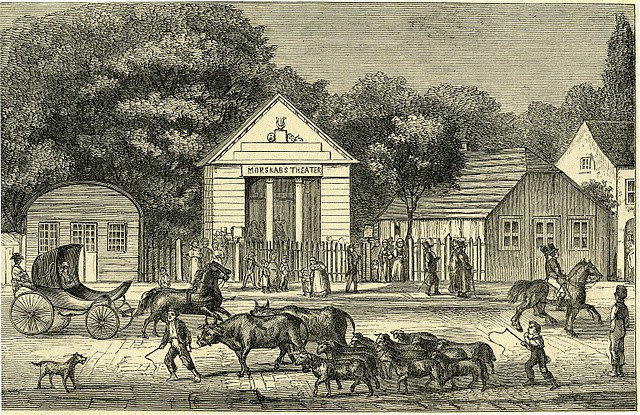 Prices morskabsteater ca. 1820. Og ja, det er første generation af det brødrepar som laver mad på tv.