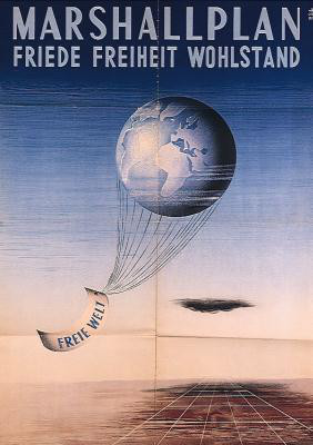 Tysk plakat reklamerer for den gamle Marshallplan