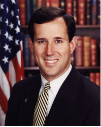 Rick Santorum: Er vild med familieværdier og Sweater-veste. Ikke så vild med: Homoseksuelle og Google.