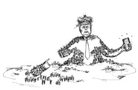 Thomas Hobbes læser Trump. Illustration: Naima Callenberg